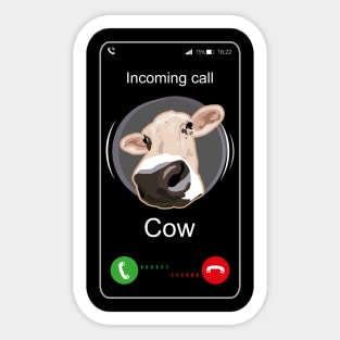 Incoming Call Cow - Funny Call Sticker